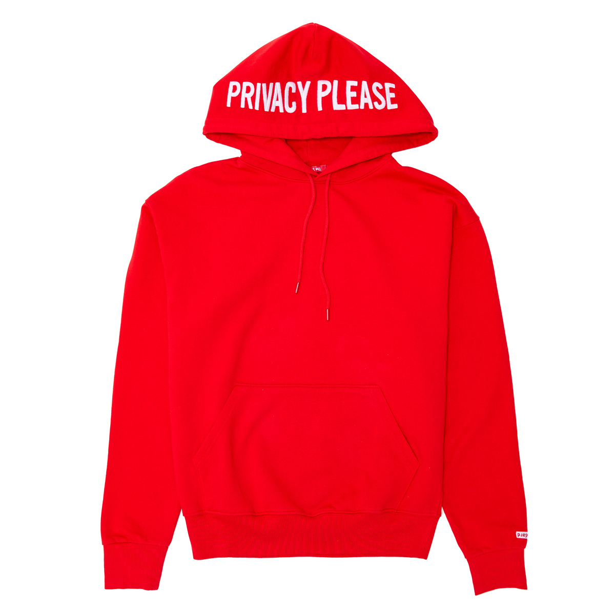 Standard Label Embroidered Privacy Please Hoodie Red