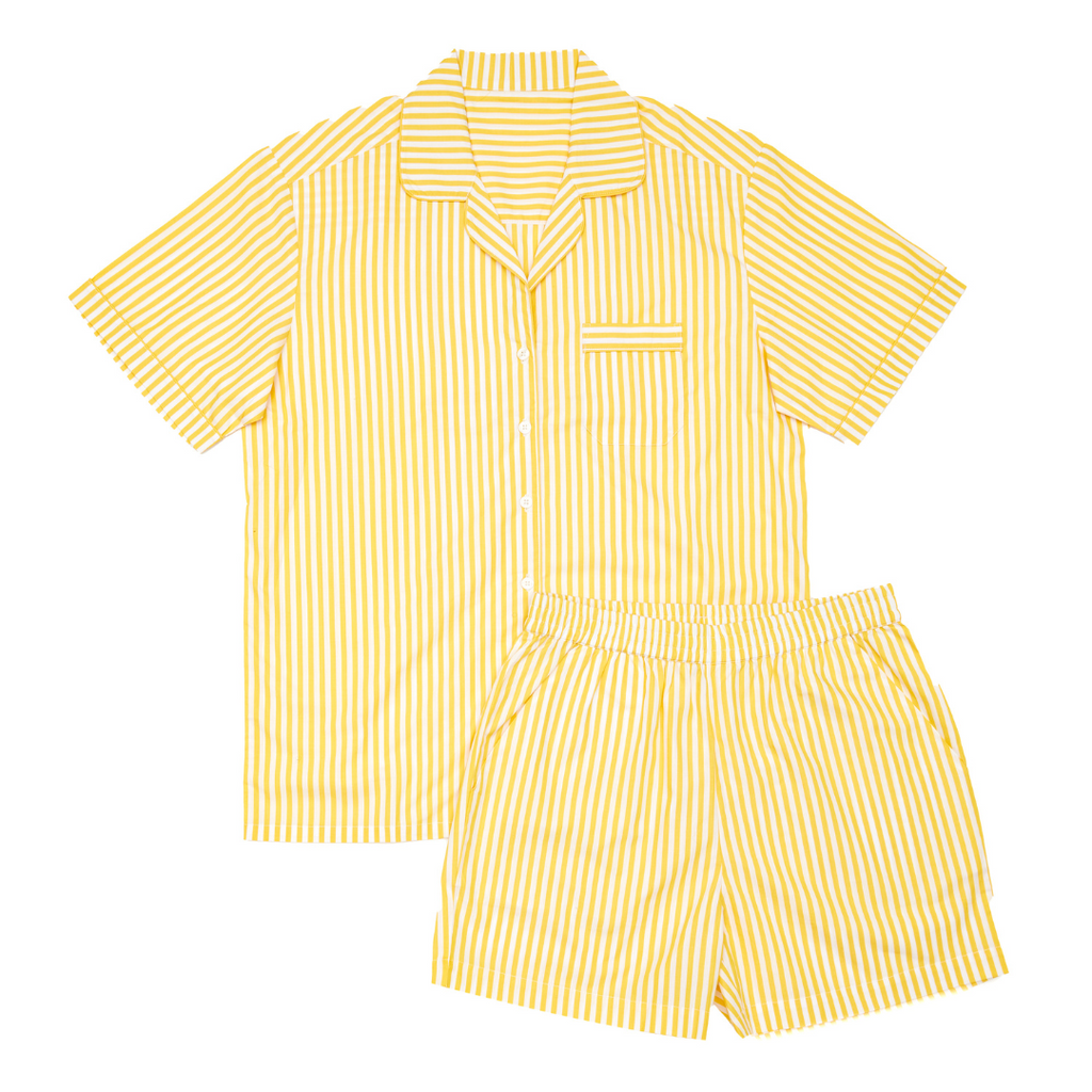Resort Yellow Stripe Pajama Short Set - Shop The Standard
