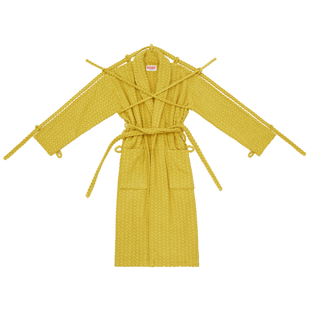 London Robe in Yellow Herringbone - Shop The Standard