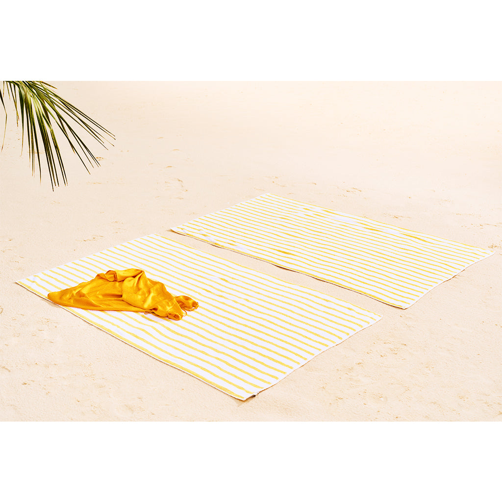 Miami Yellow Striped Beach Towel - Shop The Standard